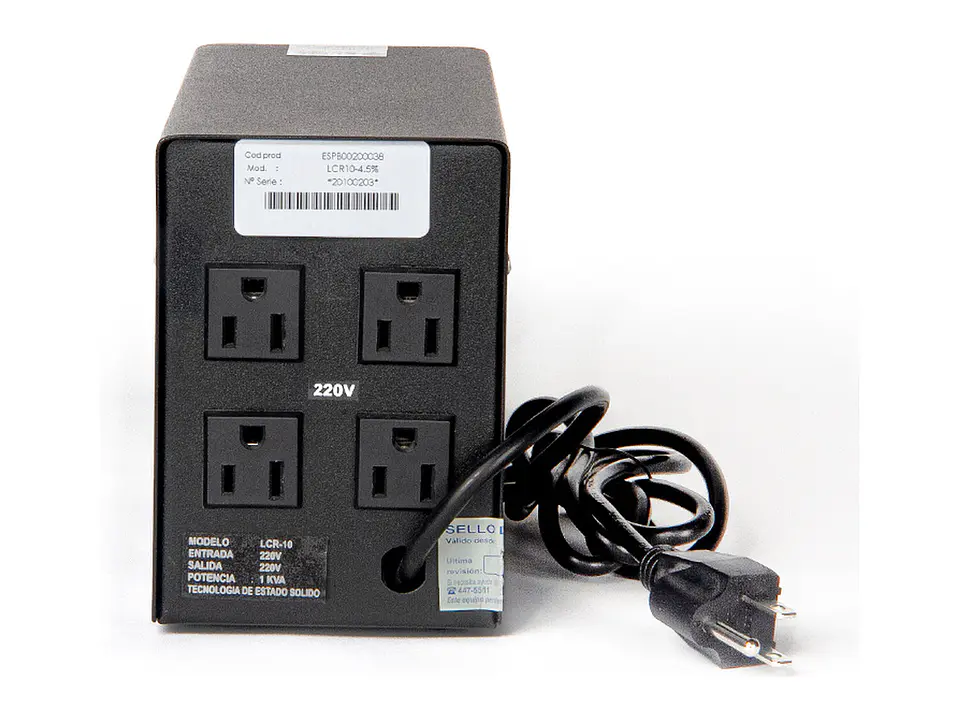 Estabilizador Monofasico ELISE IEDA PODER SAFE, LCR15-4.5% Solido, 1.5kVA, 220VAC, 4 Tomas 2