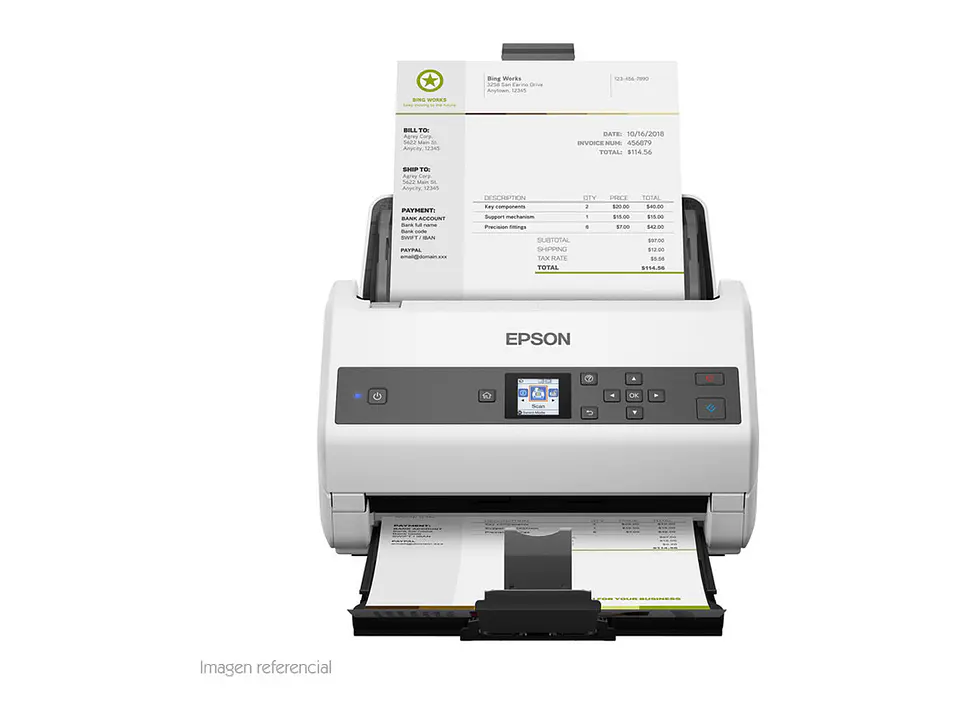 Epson B11B250201 - Escáner de documento WorkForce DS-870, 600dpi, 65 ppm / 130 ipm, ADF 2