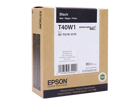 Epson T40W120 - Cartucho de tinta, UltraChrome XD2, contenido 80ml, color negro