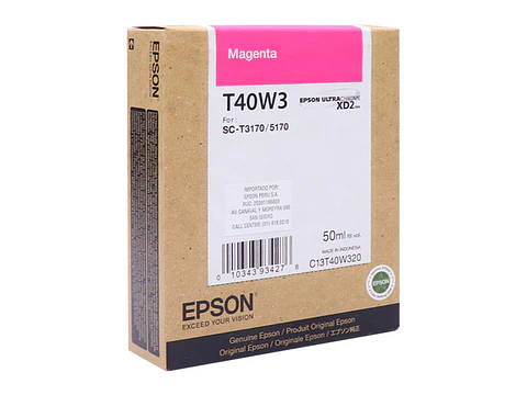 Epson T40W320 - Cartucho de tinta, UltraChrome XD2, contenido 50ml, color magenta
