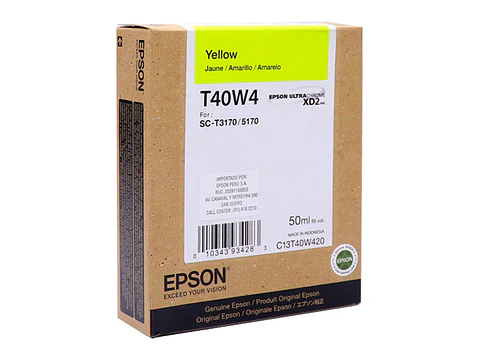 Epson T40W420 - Cartucho de tinta, UltraChrome XD2, contenido 50ml, color amarillo