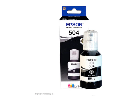 Epson T504120-AL - Botella de tinta T504, color negro, contenido 127ml, para impresoras L4160