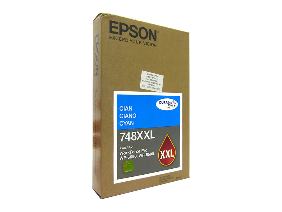 Epson T748XXL220-AL - T748XXL Cartucho de Tinta Color Cyan DuraBrite Pro de alta capacidad extra 1