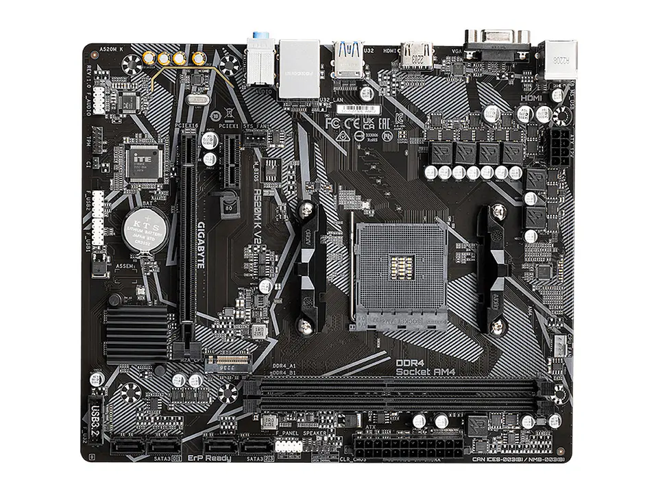 Motherboard Gigabyte A520M K V2 (rev. 1.0) Chipset AMD A520, Socket AM4, Micro ATX 1
