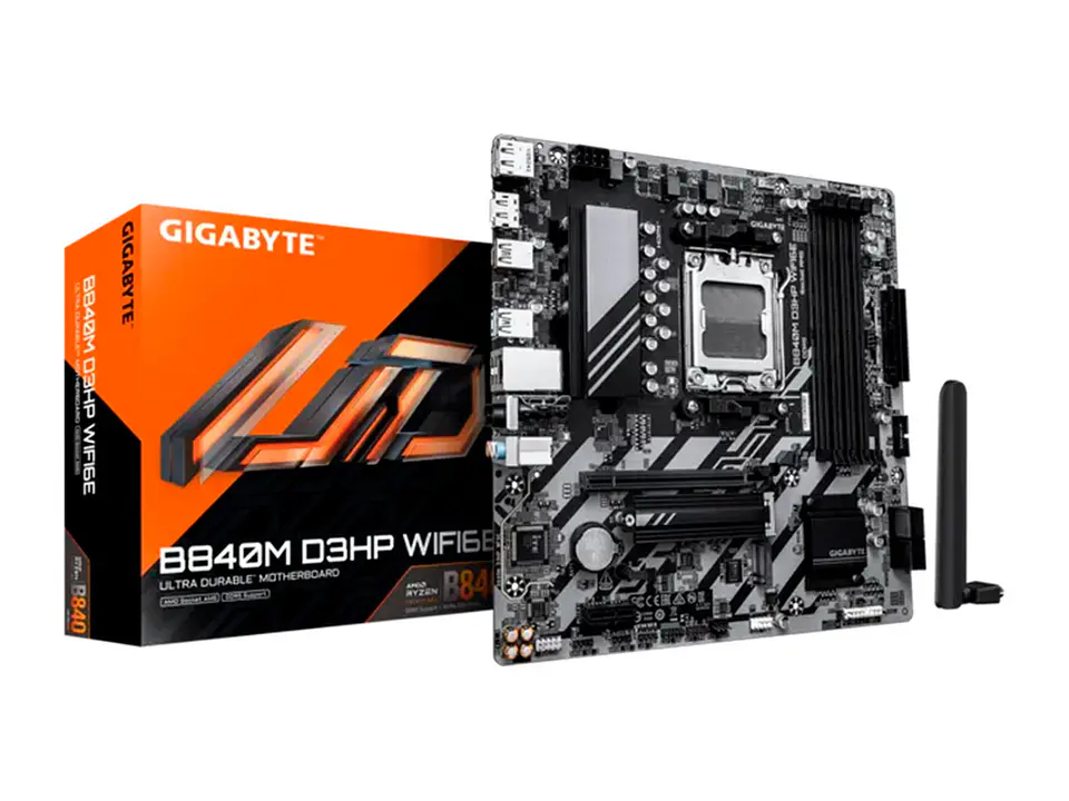 Motherboard GIGABYTE B840M D3HP WIFI6E, Chipset AMD B840, Socket AMD AM5, mATX 1