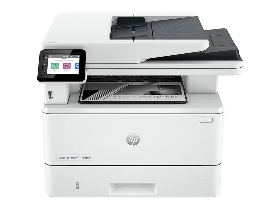 Impresora Monocromatica HP LaserJet Pro MFP 4103fdw, Imprime/Copia/Escanea/Fax/USB 2.0 1