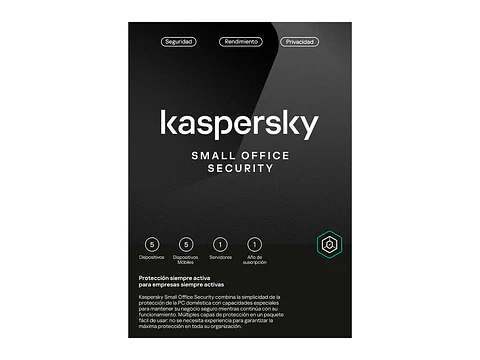 Kaspersky KL4541DDEFS - Software Small Office Security, para 5 PCs+1 Serv, Lic 1 año, Producto Virtual