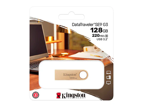 Kingston DTSE9G3/128GB - Memoria Flash USB DataTraveler SE9 G3, 128GB, USB 3.2 Gen 1 (Tipo-A)