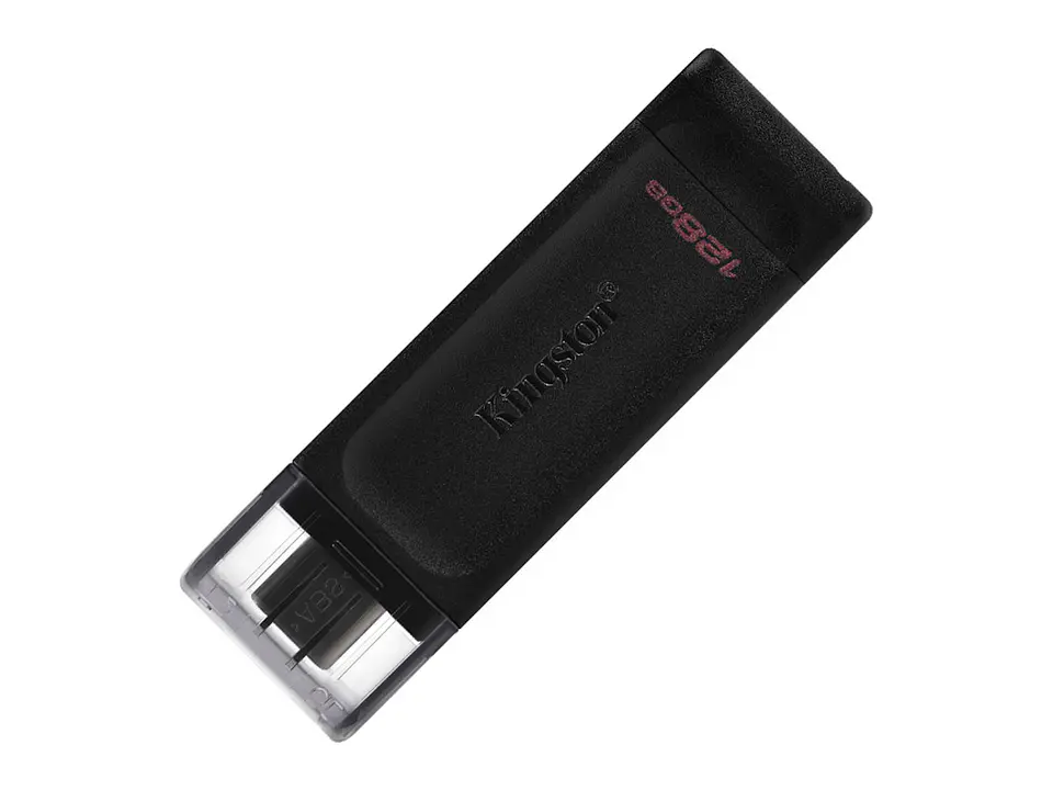 Kingston DT70/128GB - Memoria Flash USB DataTraveler 70, 128GB, USB-C 3.2 Gen1 presentación en colgador 1