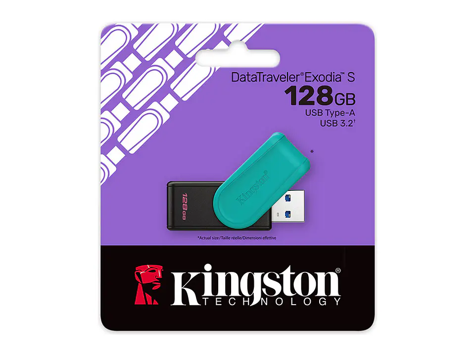 Kingston DTXS/128GB - Memoria Flash USB DataTraveler Exodia S, 128GB, interfaz: USB 3.2 Gen 1, Verde 3
