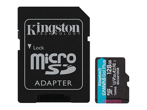 Kingston SDCG4/128GB - Memoria Flash microSD Canvas Go! Plus, 128GB, con adaptador SD