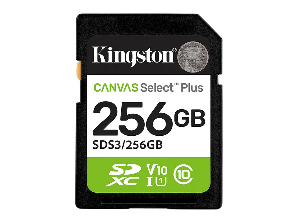 Kingston SDS3/256GB - Memoria Card SD SD Canvas Select Plus 256GB, categoría de velocidad: UHS-I/U1/V10 1