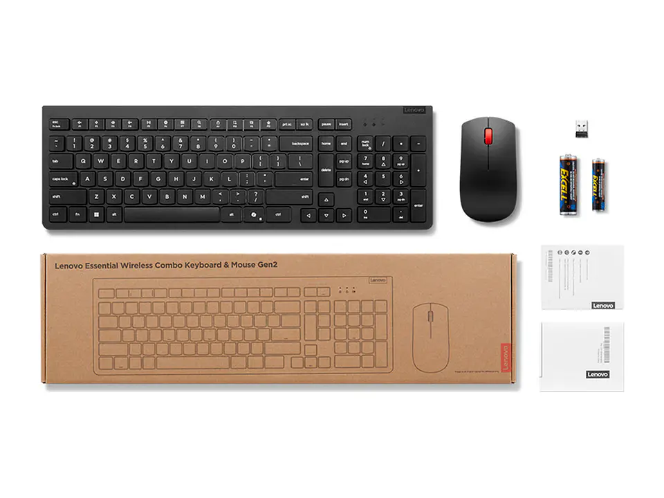Lenovo 4X31R64500 - Teclado + Mouse inalámbricos Essential Combo Gen2, Negro, Español (LA) 171 3