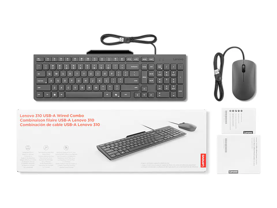 Lenovo GX31R09788 - Combo Kit de Teclado + Mouse 310, Interfaz: USB-A con cable, en Español (LA) 4