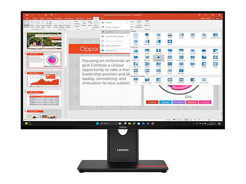Lenovo 64A5MAR6LA - Monitor Plano ThinkVision T27-40, 27" WLED FHD IPS/HDMI/DP/VGA/USB-C/USB-B/USB-A x3