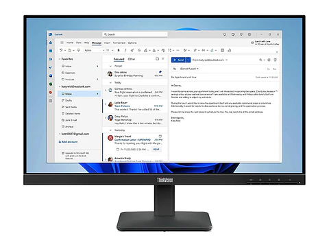 Lenovo 64B5KAR1LA - Monitor Plano ThinkVision S24-4e, 23.8" WLED FHD IPS/HDMI/VGA