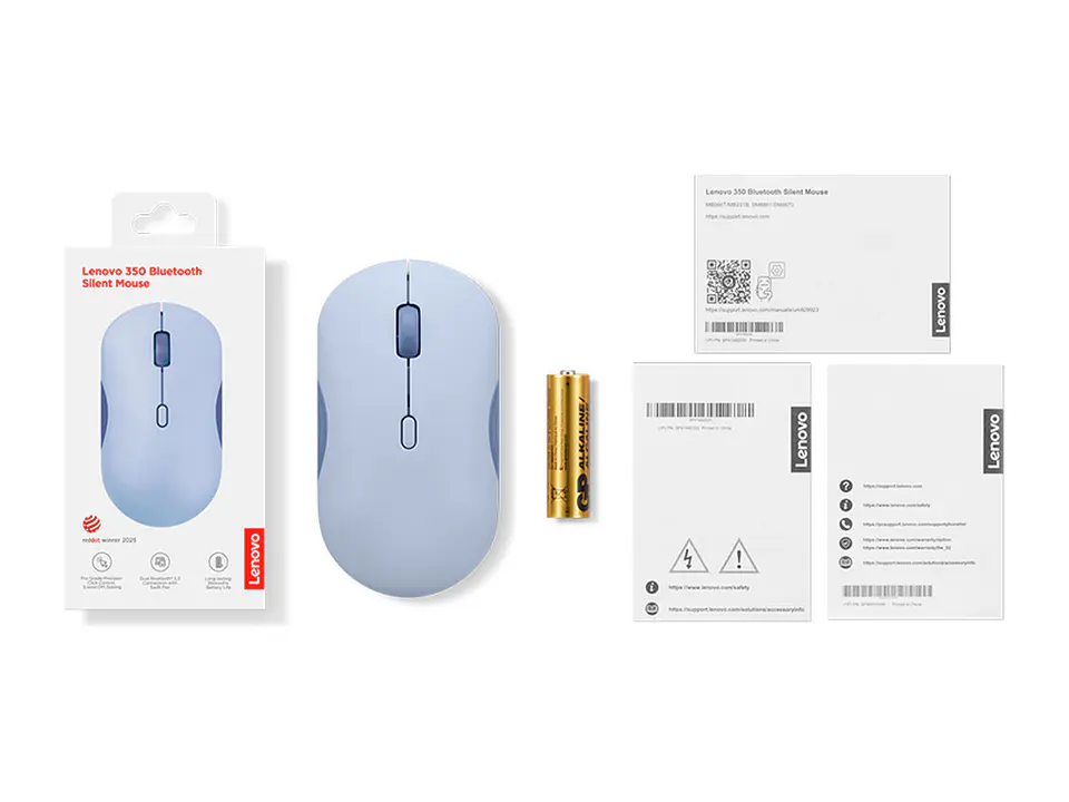 Lenovo GY51S61912 - Mouse 350 silencioso, Interfaz Bluetooth, Color Uva Meta, sin batería 5