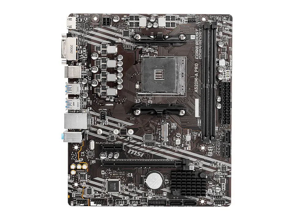 Motherboard MSI A520M-A PRO, Chipset AMD A520, Socket AMD AM4, mATX 1