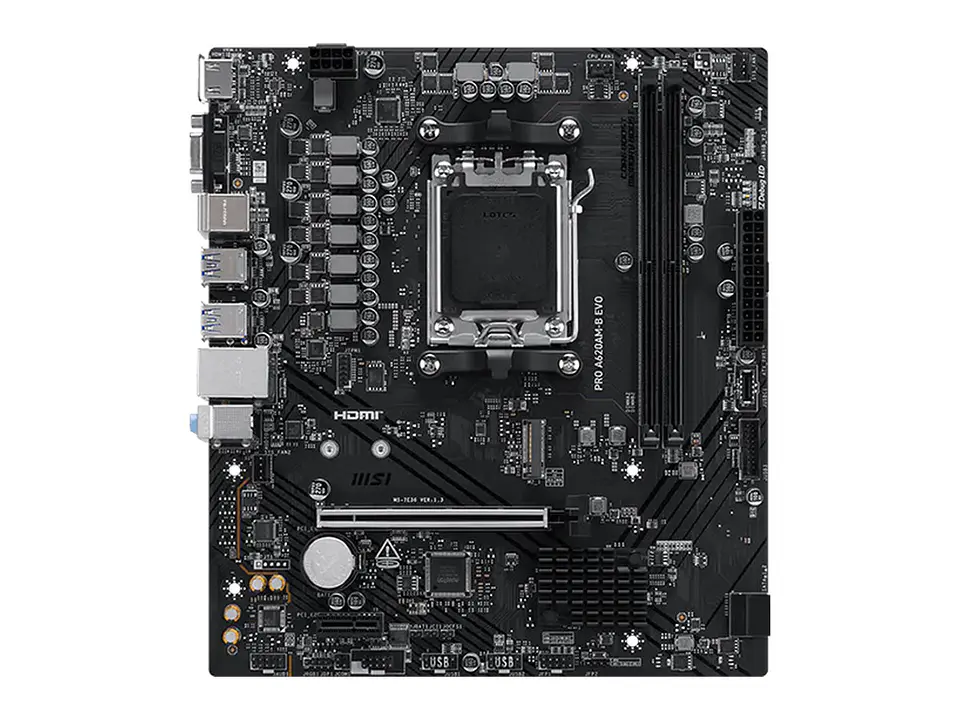 Motherboard MSI PRO A620AM-B EVO, Chipset AMD A620A, Socket AM5, HDMI, VGA, mATX 2