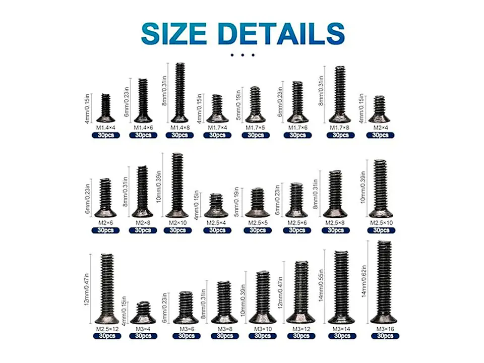 Flat Screws Kit - 720PCS 2