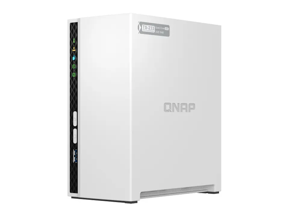 QNAP TS-233-US - Servidor NAS TS-233, ARM Cortex A55 4C/2GHz, 2GB RAM(On-Board), Bahias: 2 x 3.5