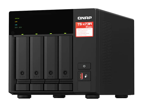 QNAP TS-473A-8G-US - Servidor NAS TS-473A, AMD Ryzen V1500B/2.2GHz, 8GB DDR4 SODIMM, Bahias: 4 x 3.5" SATA