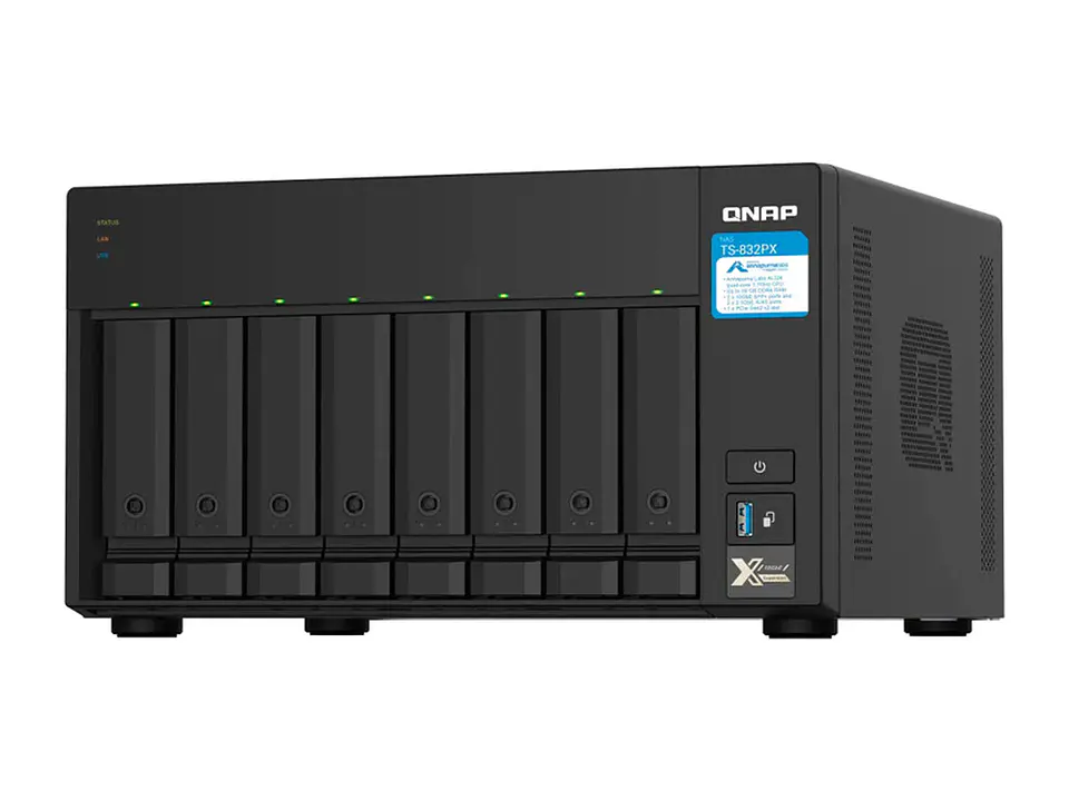 QNAP TS-832PX-4G-US - Servidor NAS TS-832PX-4G, ARM Cortex-A57 4C/1.7GHz, 4GB DDR4, Bahias: 8 x 3.5