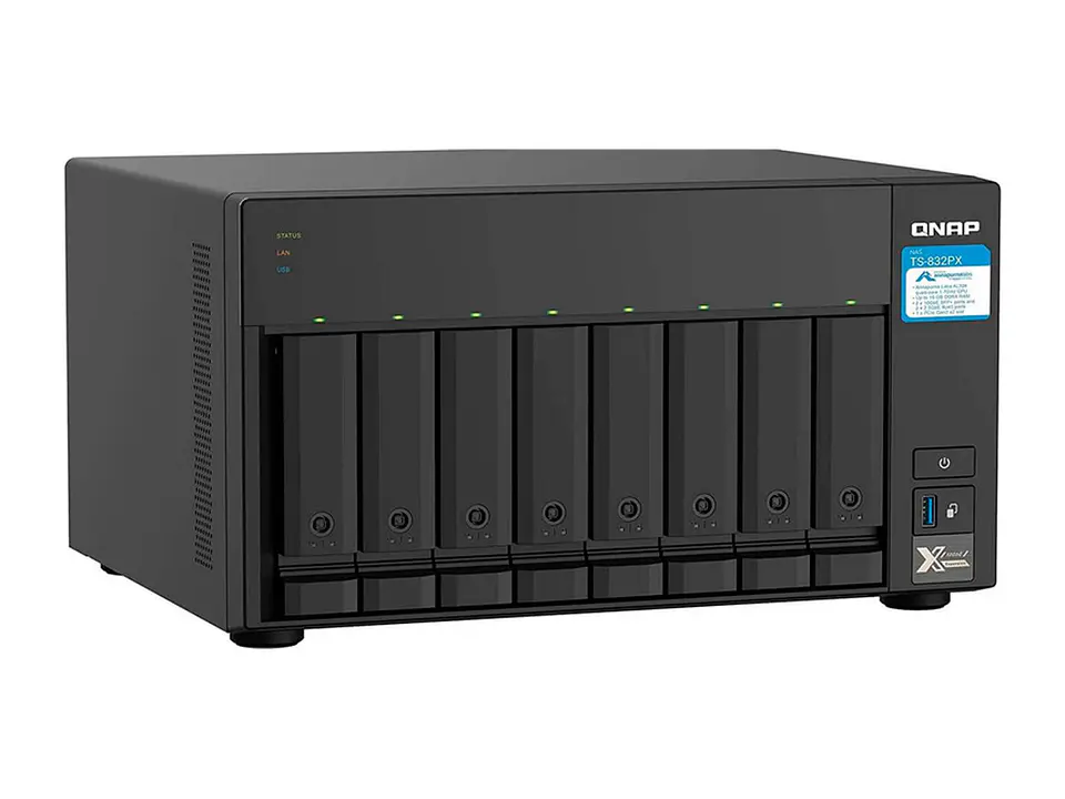 QNAP TS-832PX-4G-US - Servidor NAS TS-832PX-4G, ARM Cortex-A57 4C/1.7GHz, 4GB DDR4, Bahias: 8 x 3.5