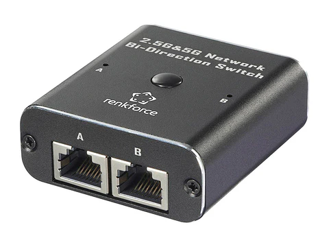 Renkforce RF-EW-700 - Switch Bidireccional de red de 2 puertos 2.5G & 5G, Alimentacion USB