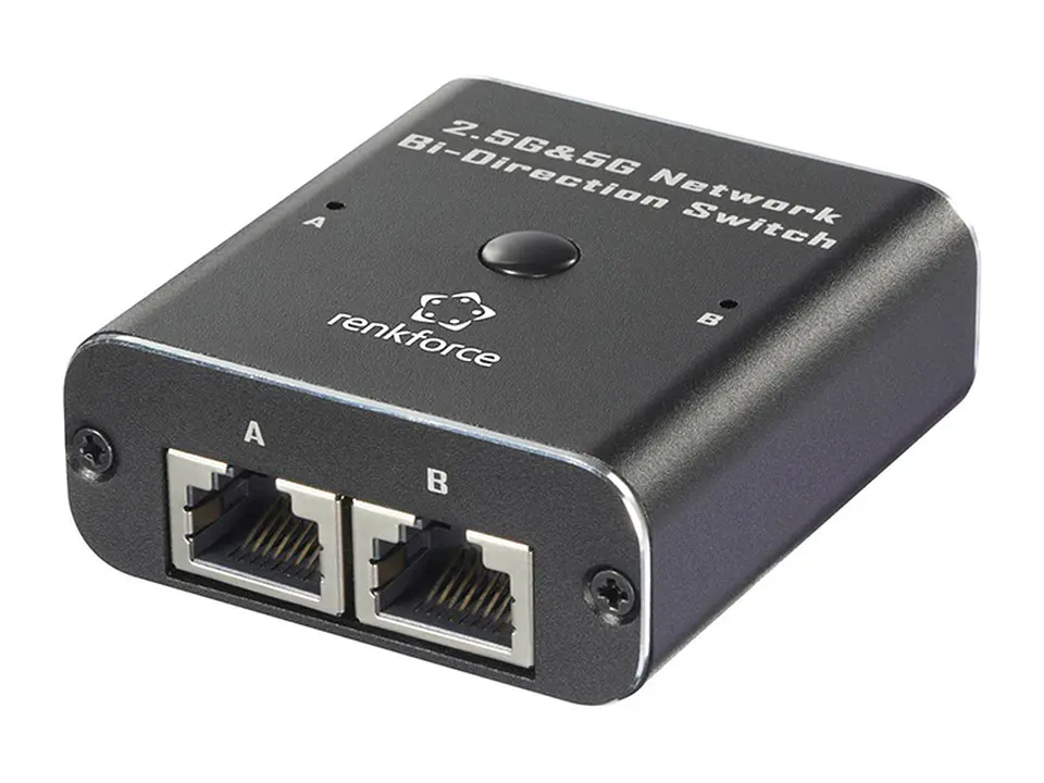 Renkforce RF-EW-700 - Switch Bidireccional de red de 2 puertos 2.5G & 5G, Alimentacion USB 1