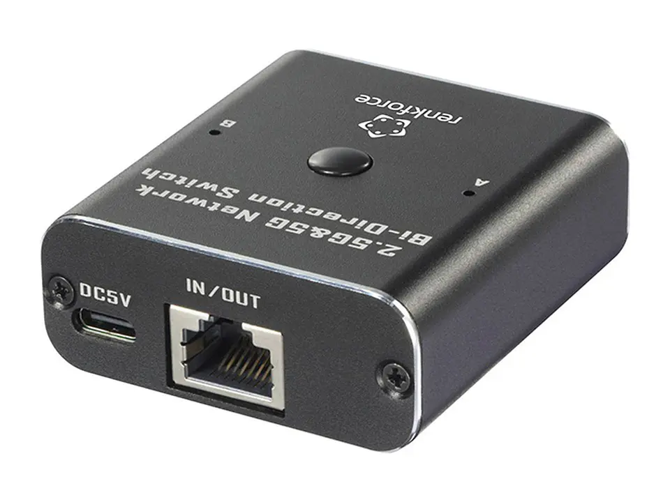 Renkforce RF-EW-700 - Switch Bidireccional de red de 2 puertos 2.5G & 5G, Alimentacion USB 2