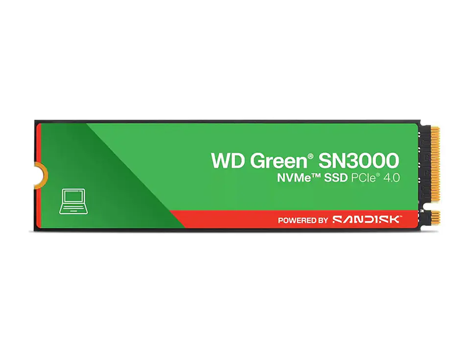 SanDisk WDS100T4G0E - Unidad en estado solido WD Green SN3000 NVMe 1TB M.2 2280, PCIe Gen 4.0 x4, NVMe 1