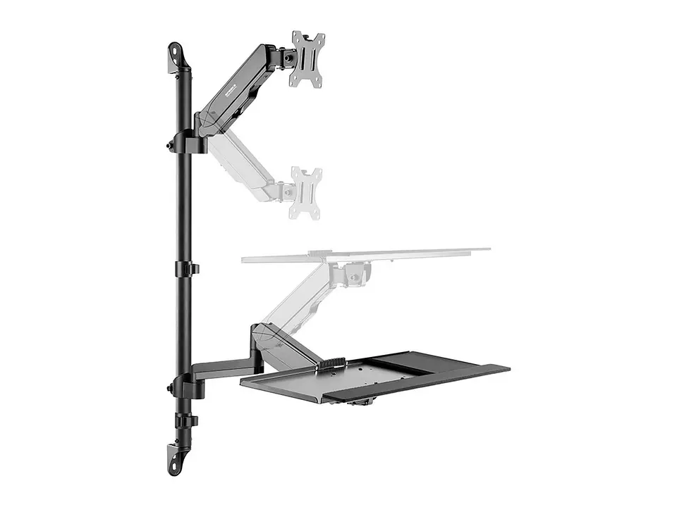 Speaka Professional SP-MM-710 - Soporte de pared + bandeja para teclado para monitor 3