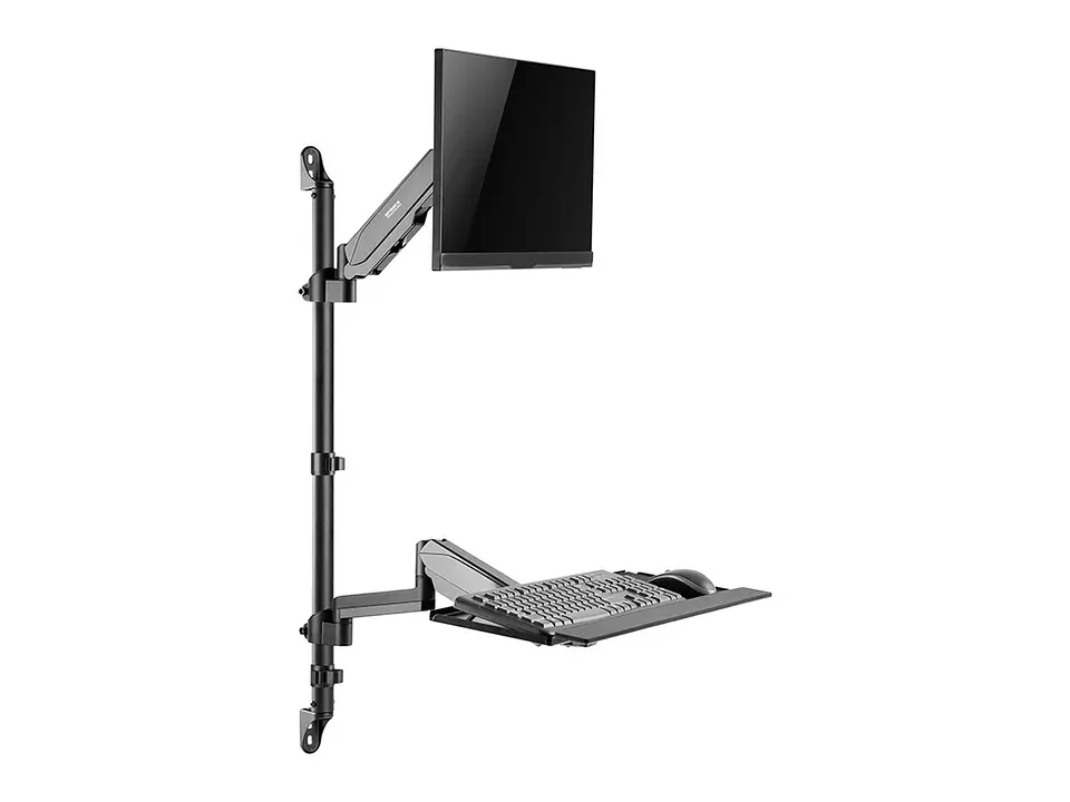 Speaka Professional SP-MM-710 - Soporte de pared + bandeja para teclado para monitor 9