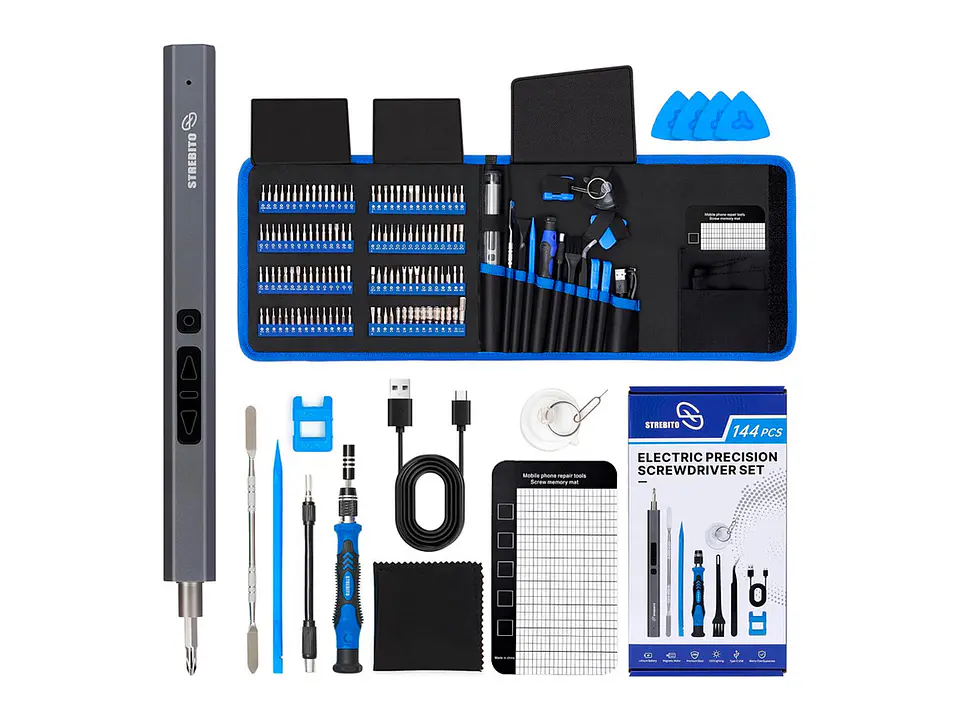 STREBITO 144-in-1 Electric Screwdriver Kit / Mini-destornillador electrico de precision 4