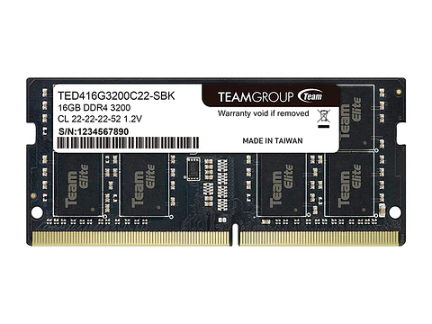 TEAMGROUP TED416G3200C22-S01 - Memoria SO-DIMM Elite, 16GB DDR4-3200MHz (PC4-25600) 1.2V, CL22