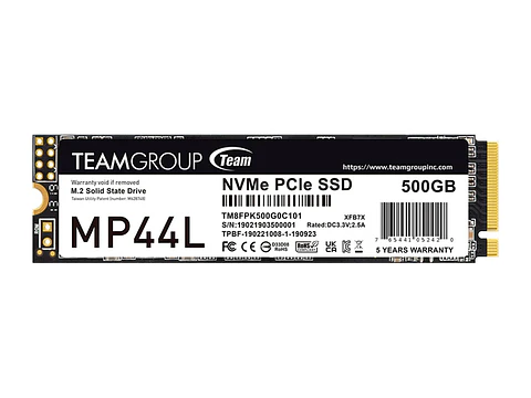TEAMGROUP TM8FPK500G0C101 - Unidad de estado solido MP44L 500GB, M.2, PCI-E 4.0 x4 con NVMe 1.4