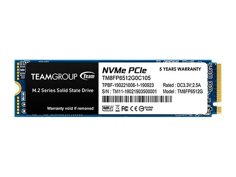 TEAMGROUP TM8FP6512G0C101 - Unidad en estado solido MP33 M.2 PCIe SSD, 512GB, DC +3.3V
