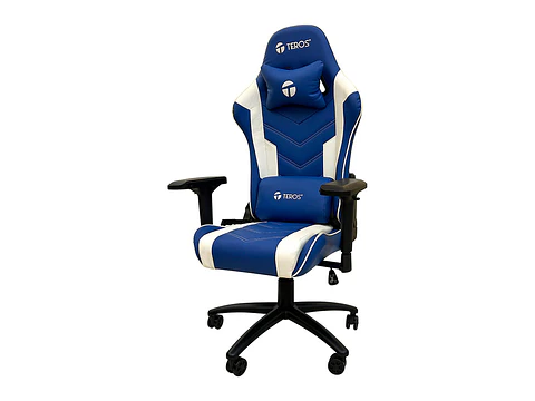 TEROS TE-8126B - Silla gamer, azul y blanco