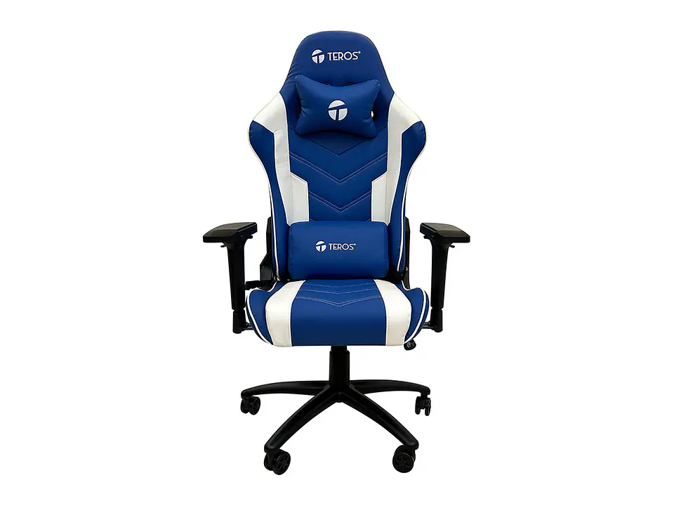 TEROS TE-8126B - Silla gamer, azul y blanco 6