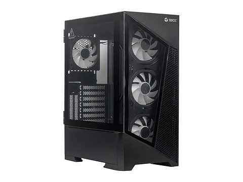 TEROS TE-1330G - Case sin fuente gamer, Mid Tower, E-ATX/ATX/MICRO-ATX/IT, USB-A, Audio