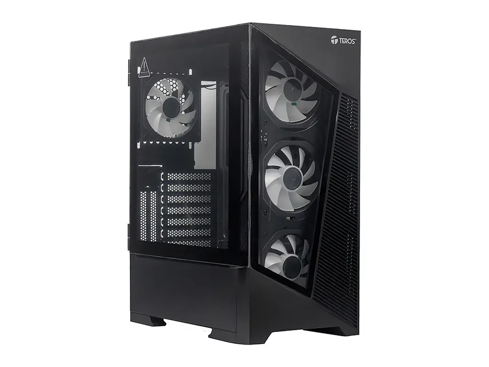 TEROS TE-1330G - Case sin fuente gamer, Mid Tower, E-ATX/ATX/MICRO-ATX/IT, USB-A, Audio 1