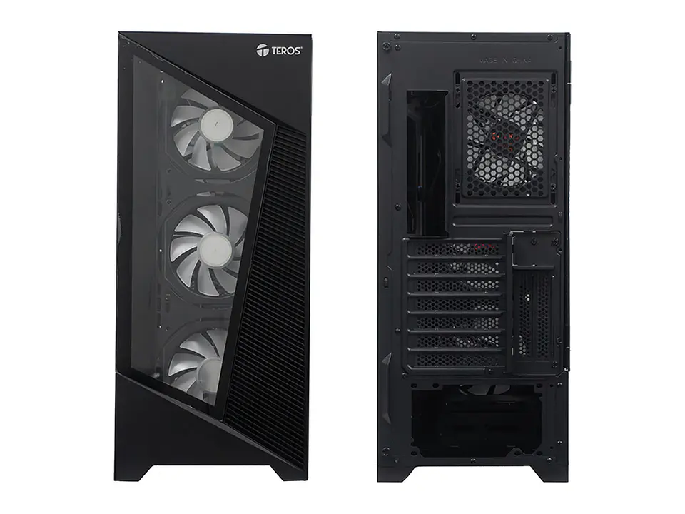 TEROS TE-1330G - Case sin fuente gamer, Mid Tower, E-ATX/ATX/MICRO-ATX/IT, USB-A, Audio 3