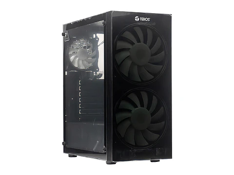TEROS TE-1333G - Case sin fuente gamer, Mid Tower, ATX/MICRO-ATX/ITX, USB-A, Audio