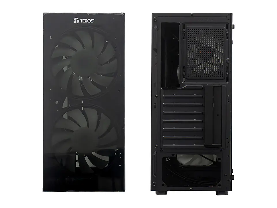 TEROS TE-1333G - Case sin fuente gamer, Mid Tower, ATX/MICRO-ATX/ITX, USB-A, Audio 3