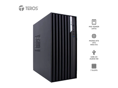 TEROS TE-1036S - Case con fuente, Full, E-ATX / ATX / MICRO-ATX / ITX, USB-A, Audio, 250W