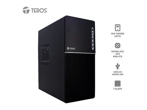 TEROS TE-1037S - Case con fuente, Full, E-ATX / ATX / MICRO-ATX / ITX, USB-A, Audio, 250W