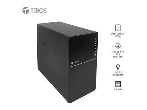 TEROS TE-1038S - Case con fuente, Full, E-ATX / ATX / MICRO-ATX / ITX, USB-A, Audio, 250W
