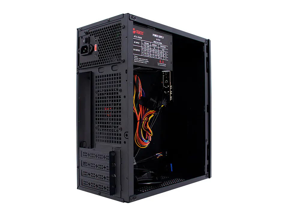 TEROS TE-1035S - Case con fuente, Mini Tower, MICRO-ATX / MINI-ITX, USB-A, Audio, 250W 4