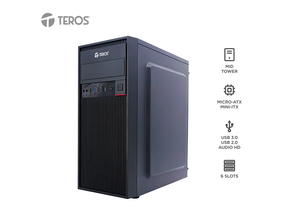 TEROS TE-1319G - Case Gamer, Mid Tower, 450W, USB 3.0 / 2.0, Audio, Negro 1